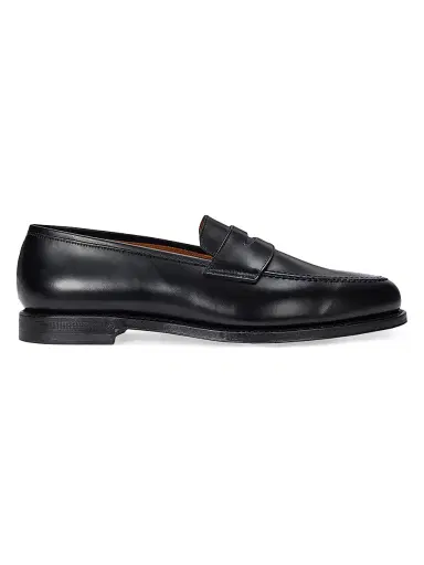 Polo Ralph Lauren Men's Maestra Leather Penny Loafers - Black - Size 9.5 | Thumbnail 1