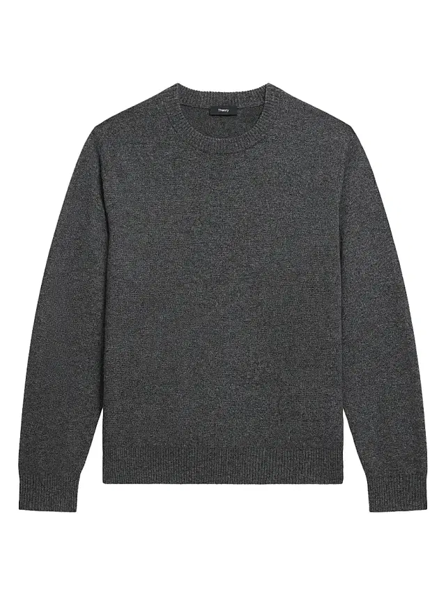 Theory Men's Hilles Cashmere Crewneck Sweater - Charcoal Melange