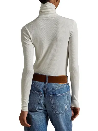 Polo Ralph Lauren Women's Rib-Knit Turtleneck Top - Nevis - Size XS | Thumbnail 5