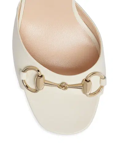 Gucci Women's Lady Horsebit 75MM Leather Sandals - Mystic White - Size 5 | Thumbnail 5
