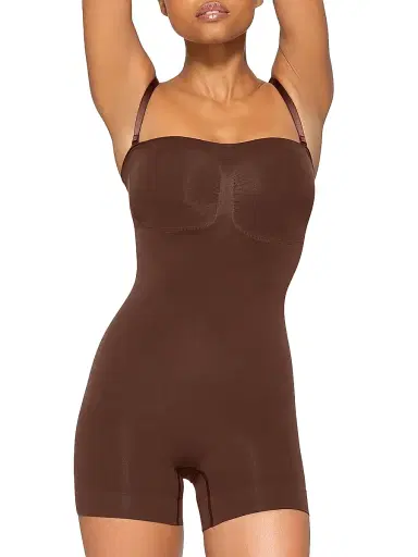 Skims Women's Seamless Sculpt Strapless Shortie Bodysuit | Thumbnail 2