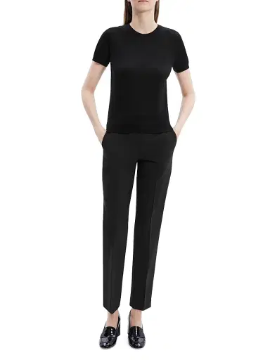 Theory Women's Basic Merino Wool T-Shirt - Black | Thumbnail 2 Theory Women's Basic Merino Wool T-Shirt - Black | Thumbnail 2