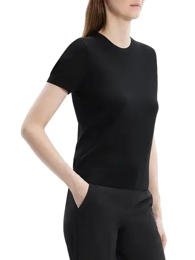 Theory Women's Basic Merino Wool T-Shirt - Black | Thumbnail 4 Theory Women's Basic Merino Wool T-Shirt - Black | Thumbnail 4