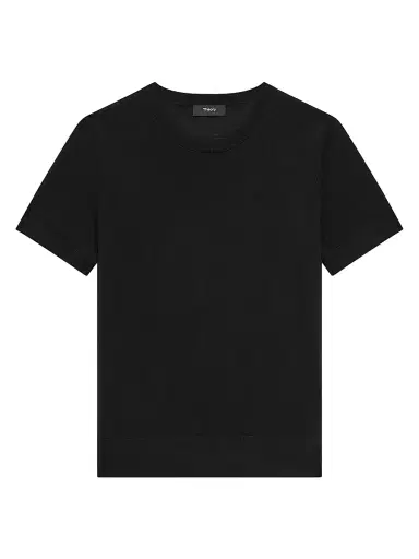 Theory Women's Basic Merino Wool T-Shirt - Black | Thumbnail 1 Theory Women's Basic Merino Wool T-Shirt - Black | Thumbnail 1