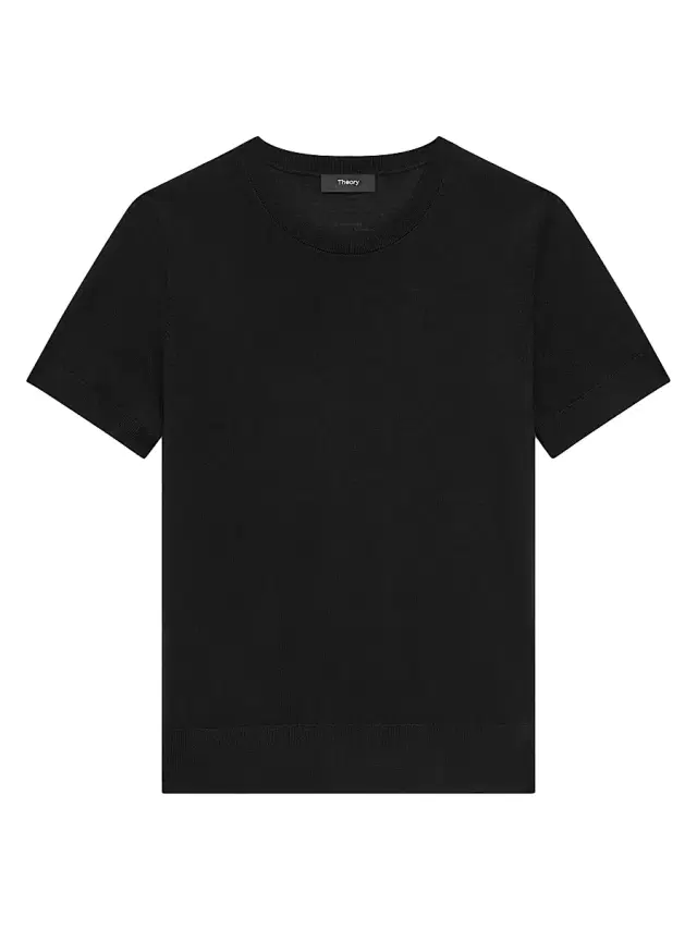 Theory Women's Basic Merino Wool T-Shirt - Black