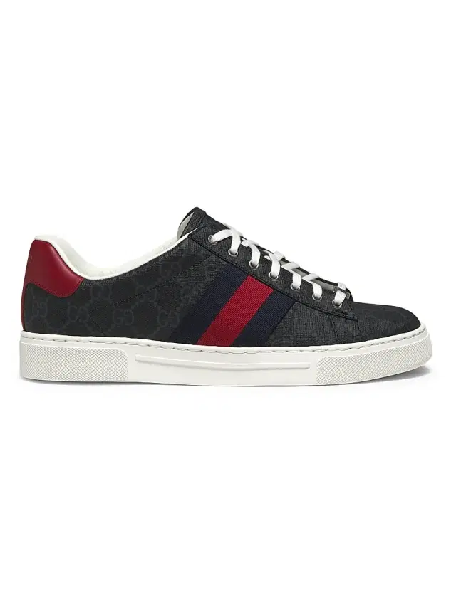 Gucci Men's  Ace Web Sneakers - Black Red