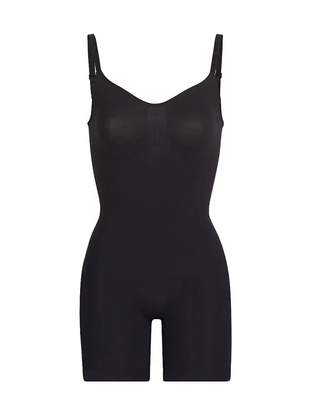 SKIMS Women's Seamless Sculpt Mid Thigh Bodysuit - Onyx
