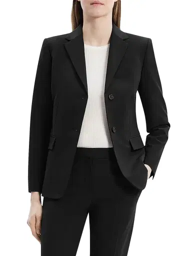 Theory Women's Slim-Fit Wool Blazer - Black | Thumbnail 3 Theory Women's Slim-Fit Wool Blazer - Black | Thumbnail 3