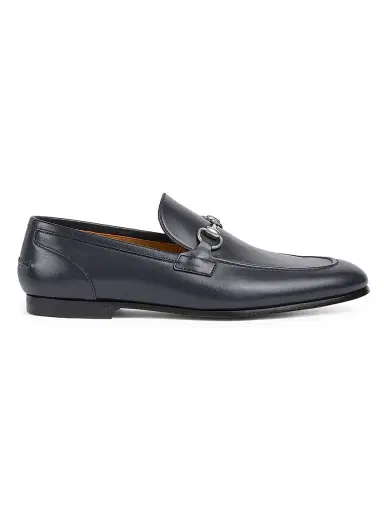 Gucci Men's Jordaan Horsebit Leather Loafers - Midnight Blue - Size 15 | Thumbnail 1