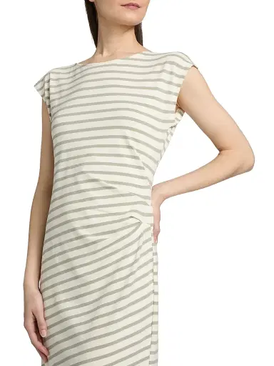 AG Jeans Women's Aja Striped Cotton-Blend Midi-T-Shirt Dress - Powder Spruce Green - Size XS | Thumbnail 6 AG Jeans Women's Aja Striped Cotton-Blend Midi-T-Shirt Dress - Powder Spruce Green - Size XS | Thumbnail 6