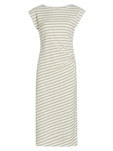 AG Jeans Women's Aja Striped Cotton-Blend Midi-T-Shirt Dress - Powder Spruce Green - Size XS | Thumbnail 1 AG Jeans Women's Aja Striped Cotton-Blend Midi-T-Shirt Dress - Powder Spruce Green - Size XS | Thumbnail 1