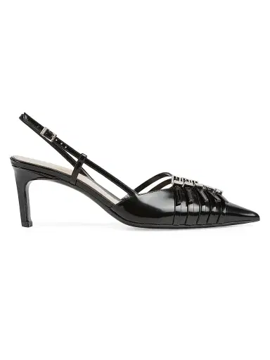 Gucci Women's Seraphine 75MM Leather Slingback Pumps - Nero - Size 5 | Thumbnail 1 Gucci Women's Seraphine 75MM Leather Slingback Pumps - Nero - Size 5 | Thumbnail 1