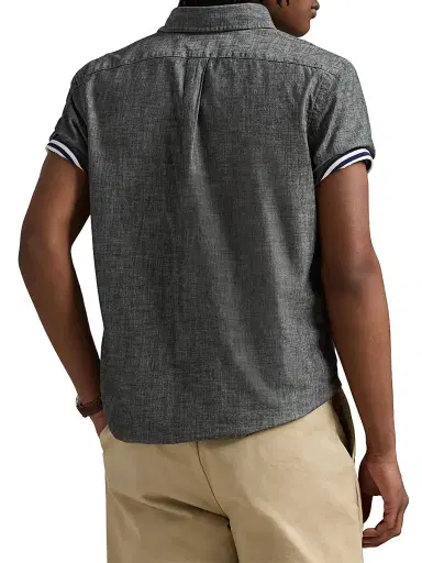 Polo Ralph Lauren Men's Classic-Fit Chambray Shirt - Light Grey | Thumbnail 4