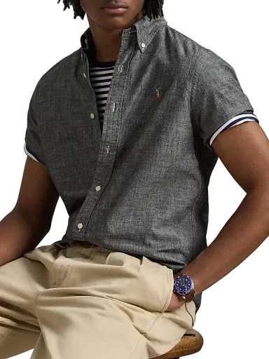 Polo Ralph Lauren Men's Classic-Fit Chambray Shirt - Light Grey | Thumbnail 6
