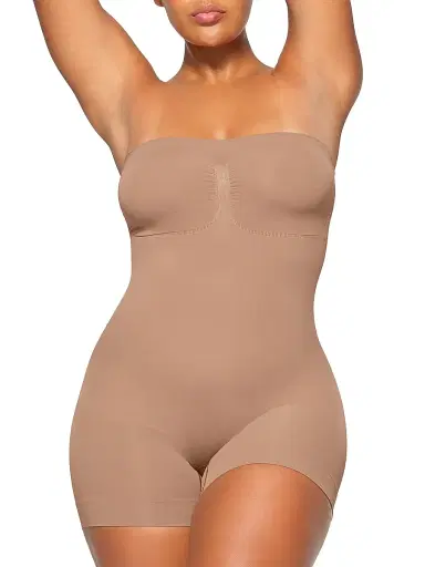 Skims Women's Seamless Sculpt Strapless Shortie Bodysuit | Thumbnail 2