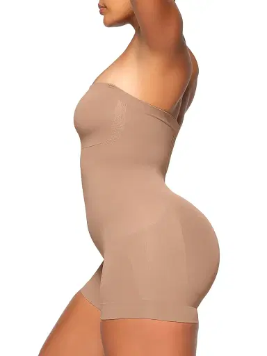 Skims Women's Seamless Sculpt Strapless Shortie Bodysuit | Thumbnail 3