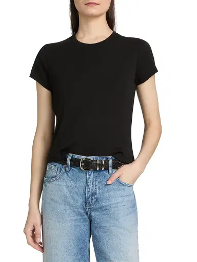 AG Jeans Women's Sadie Crewneck T-Shirt - Super Black - Size XS | Thumbnail 3