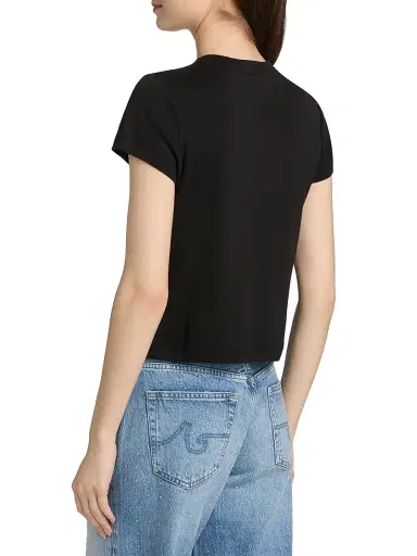 AG Jeans Women's Sadie Crewneck T-Shirt - Super Black - Size XS | Thumbnail 5