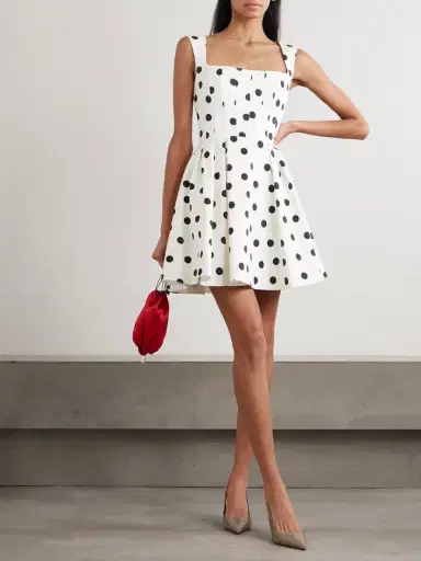 Rebecca Vallance Maisie Pleated Polka-dot Cotton-blend Poplin Mini Dress | Thumbnail 2 Rebecca Vallance Maisie Pleated Polka-dot Cotton-blend Poplin Mini Dress | Thumbnail 2