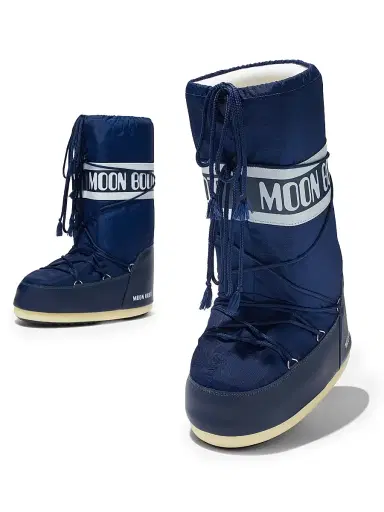 Moon Boot Little Kid's Icon Padded Nylon Boots - Blue - Size 10.5 (Child) | Thumbnail 3