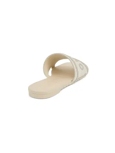 Gucci Women's Luna Logo Cotton Canvas Sandals | Thumbnail 3 Gucci Women's Luna Logo Cotton Canvas Sandals | Thumbnail 3