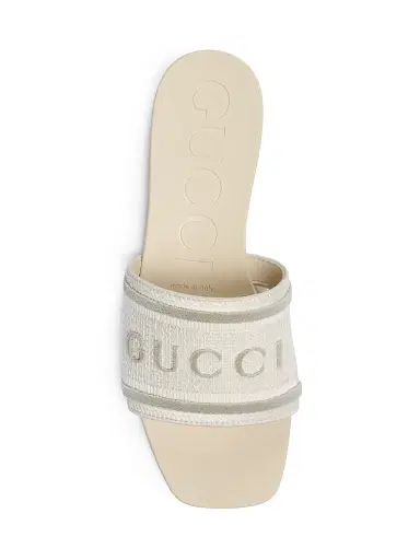 Gucci Women's Luna Logo Cotton Canvas Sandals | Thumbnail 4 Gucci Women's Luna Logo Cotton Canvas Sandals | Thumbnail 4