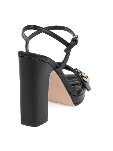 Gucci Women's New Marmont Leather Platform Sandals - Black - Size 12 | Thumbnail 3 Gucci Women's New Marmont Leather Platform Sandals - Black - Size 12 | Thumbnail 3