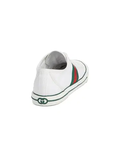 Gucci Men's Web Cotton Canvas Low-Top Sneakers - White - Size 14 | Thumbnail 3