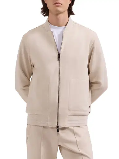 Bugatchi Men's Soft Touch Bomber Jacket - Almond - Size XXL | Thumbnail 3 Bugatchi Men's Soft Touch Bomber Jacket - Almond - Size XXL | Thumbnail 3