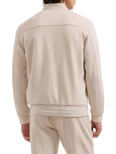 Bugatchi Men's Soft Touch Bomber Jacket - Almond - Size XXL | Thumbnail 4 Bugatchi Men's Soft Touch Bomber Jacket - Almond - Size XXL | Thumbnail 4