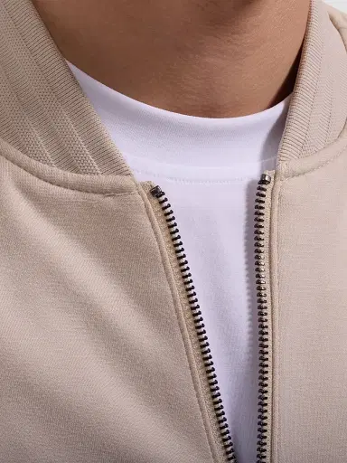 Bugatchi Men's Soft Touch Bomber Jacket - Almond - Size XXL | Thumbnail 5 Bugatchi Men's Soft Touch Bomber Jacket - Almond - Size XXL | Thumbnail 5