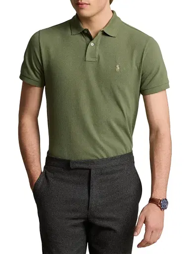 Polo Ralph Lauren Men's Basic Custom Slim-Fit Mesh Polo Shirt - Garden Trail - Size XXL | Thumbnail 3