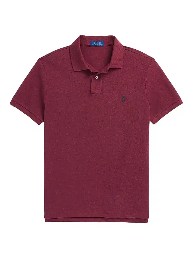 Polo Ralph Lauren Men's Basic Custom Slim-Fit Mesh Polo Shirt - Vintage Port Heather