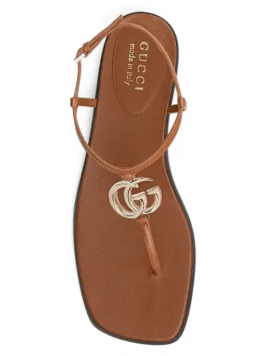 Gucci Women's New Marmont Leather T-Strap Sandals - Light Brown - Size 7 | Thumbnail 4 Gucci Women's New Marmont Leather T-Strap Sandals - Light Brown - Size 7 | Thumbnail 4