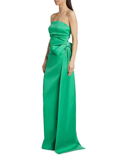 Teri Jon by Rickie Freeman Women's Strapless Bow Gown | Thumbnail 4 Teri Jon by Rickie Freeman Women's Strapless Bow Gown | Thumbnail 4