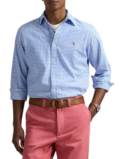 Polo Ralph Lauren Men's Logo-Embroidered Gingham Cotton Oxford Shirt | Thumbnail 3 Polo Ralph Lauren Men's Logo-Embroidered Gingham Cotton Oxford Shirt | Thumbnail 3