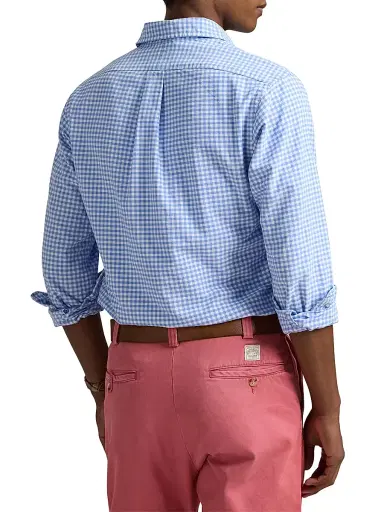 Polo Ralph Lauren Men's Logo-Embroidered Gingham Cotton Oxford Shirt | Thumbnail 4 Polo Ralph Lauren Men's Logo-Embroidered Gingham Cotton Oxford Shirt | Thumbnail 4