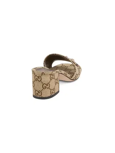 Gucci Women's Siaga MM GG Canvas Sandals - Camel Ebony | Thumbnail 3