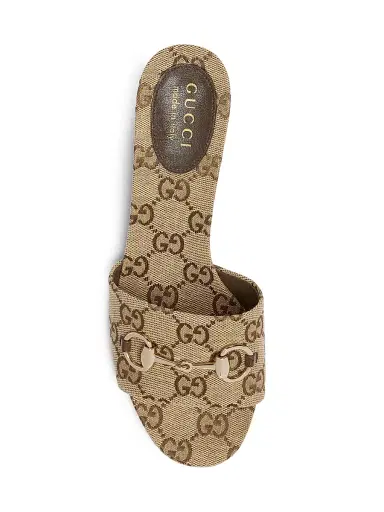 Gucci Women's Siaga MM GG Canvas Sandals - Camel Ebony | Thumbnail 4