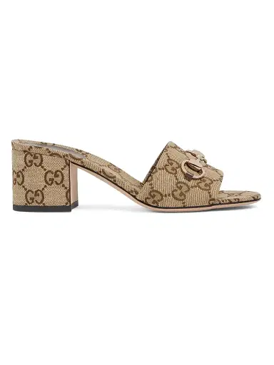 Gucci Women's Siaga MM GG Canvas Sandals - Camel Ebony | Thumbnail 1