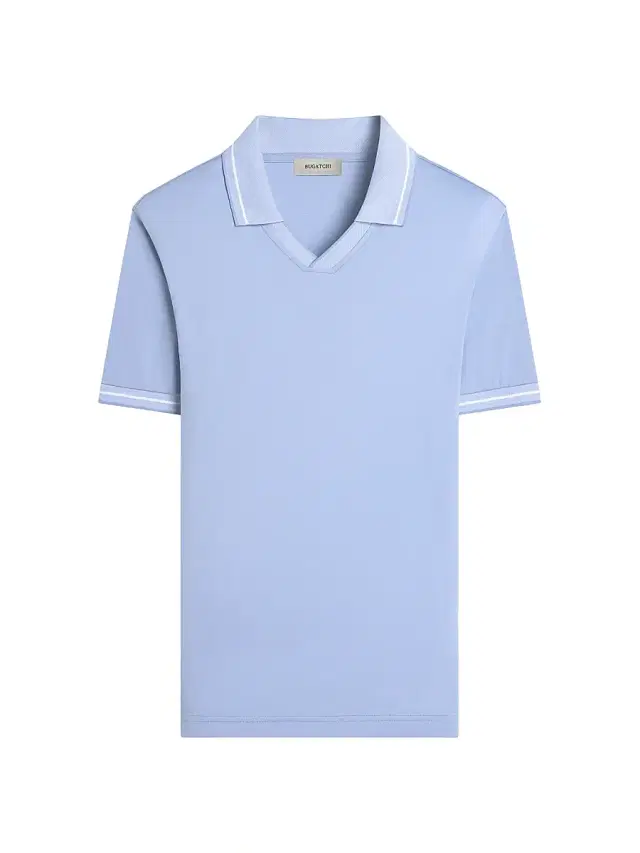 Bugatchi Men's Johnny Collar Polo Shirt - Air Blue