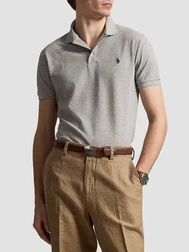 Polo Ralph Lauren Men's Stretch-Cotton Blend Custom Slim-Fit Polo Shirt - Andover Heather - Size XXL | Thumbnail 4 Polo Ralph Lauren Men's Stretch-Cotton Blend Custom Slim-Fit Polo Shirt - Andover Heather - Size XXL | Thumbnail 4