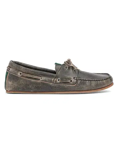 Gucci Men's Web Distressed Leather Boat Shoes | Thumbnail 1 Gucci Men's Web Distressed Leather Boat Shoes | Thumbnail 1