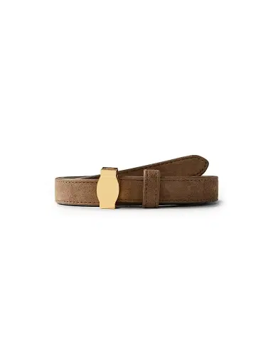 Veronica Beard Women's Dash Suede Belt - Bark | Thumbnail 2 Veronica Beard Women's Dash Suede Belt - Bark | Thumbnail 2