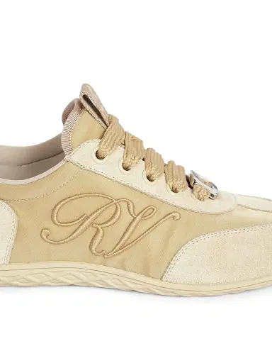 Roger Vivier Women's Viv Suede Mesh Low-Top Sneakers | Thumbnail 6 Roger Vivier Women's Viv Suede Mesh Low-Top Sneakers | Thumbnail 6