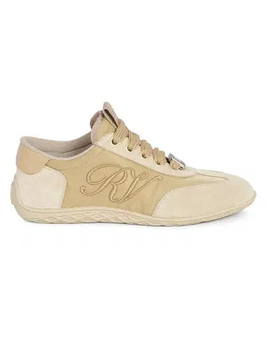 Roger Vivier Women's Viv Suede Mesh Low-Top Sneakers | Thumbnail 1 Roger Vivier Women's Viv Suede Mesh Low-Top Sneakers | Thumbnail 1