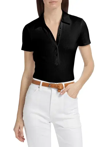 Veronica Beard Women's Kearney Polo T-Shirt | Thumbnail 3 Veronica Beard Women's Kearney Polo T-Shirt | Thumbnail 3