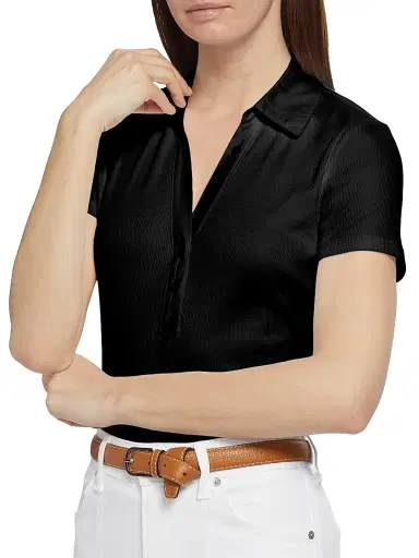 Veronica Beard Women's Kearney Polo T-Shirt | Thumbnail 6 Veronica Beard Women's Kearney Polo T-Shirt | Thumbnail 6