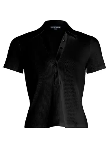 Veronica Beard Women's Kearney Polo T-Shirt | Thumbnail 1 Veronica Beard Women's Kearney Polo T-Shirt | Thumbnail 1