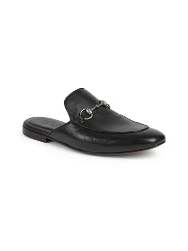 Gucci Men's Kings Flex Leather Mules - Black - Size 14 | Thumbnail 2